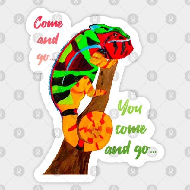 Karma Chameleon Sticker by LuvbuzzArt